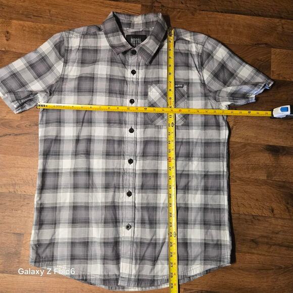 Metal Mulisha grey and white button up shirt size small - Picture 3 of 7